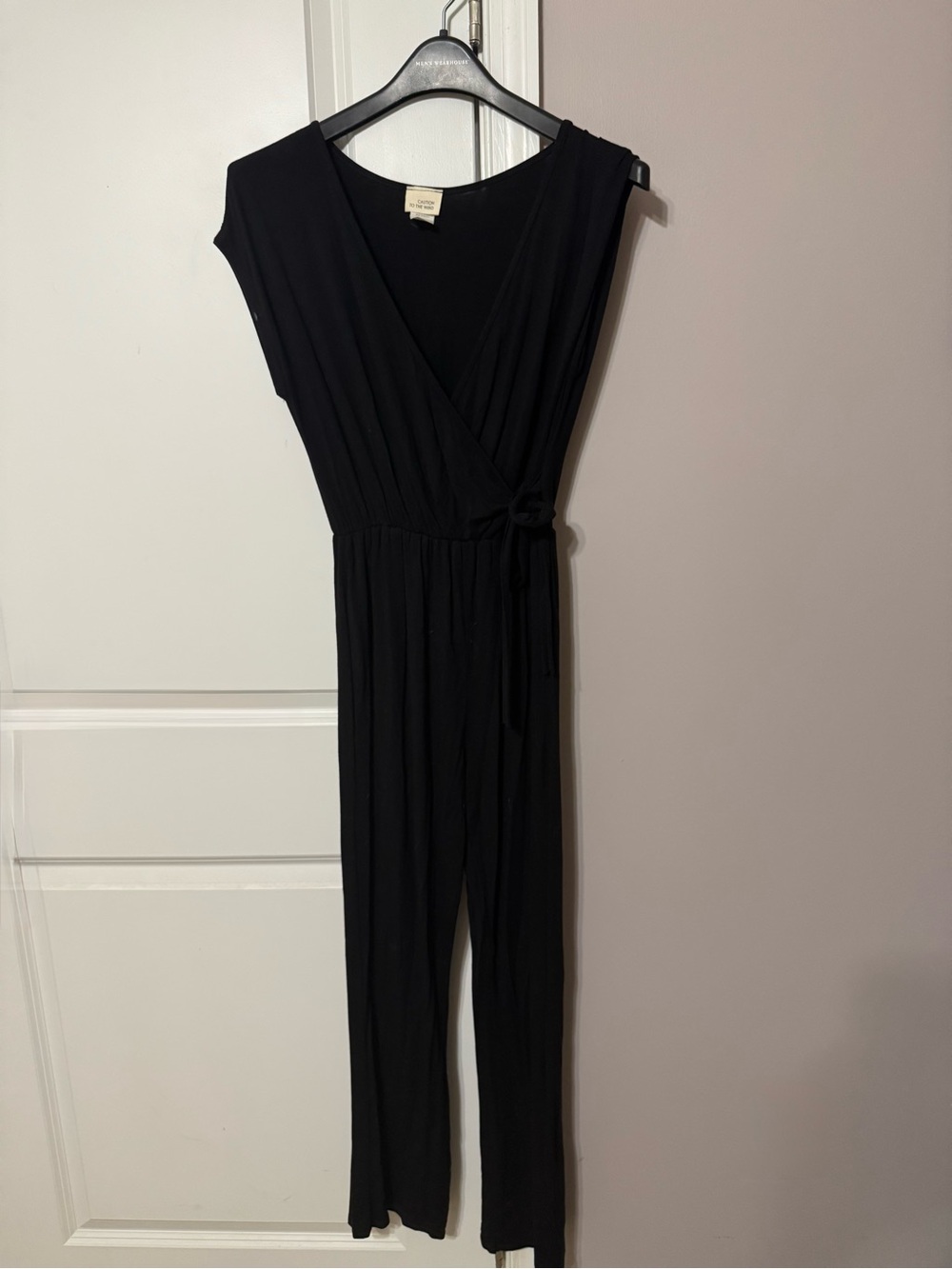 Black wrap top jumper pants/sleeveless S